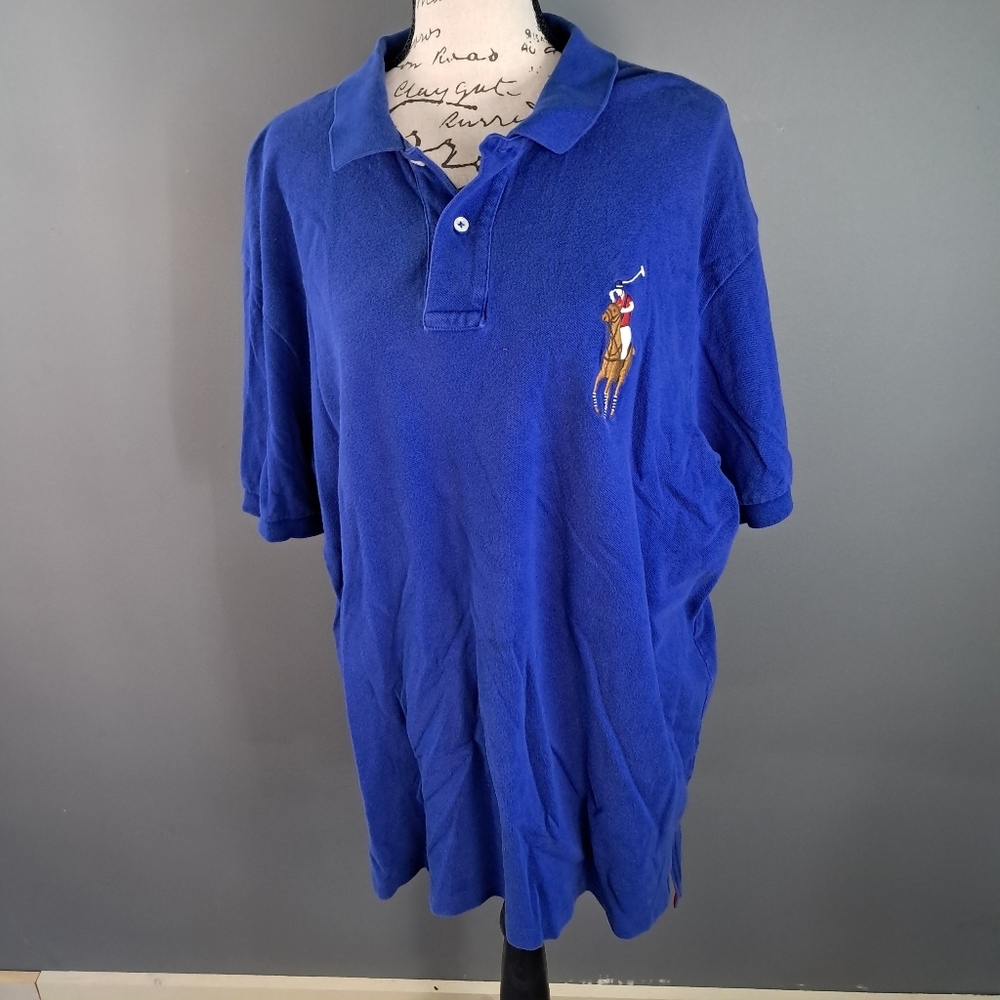 Polo Ralph Lauren Royal Blue Short Sleeve Polo Shirt Large Pony Mens Size XXL